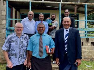 Robert Martin & Delaidamanu, Fiji church elders & other men