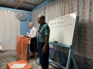 Randy English teaching PIBC class American Samoa